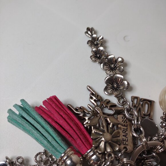 Charm Keychain With Hearts, Butterflies, And Flowers - Picture 7 of 9